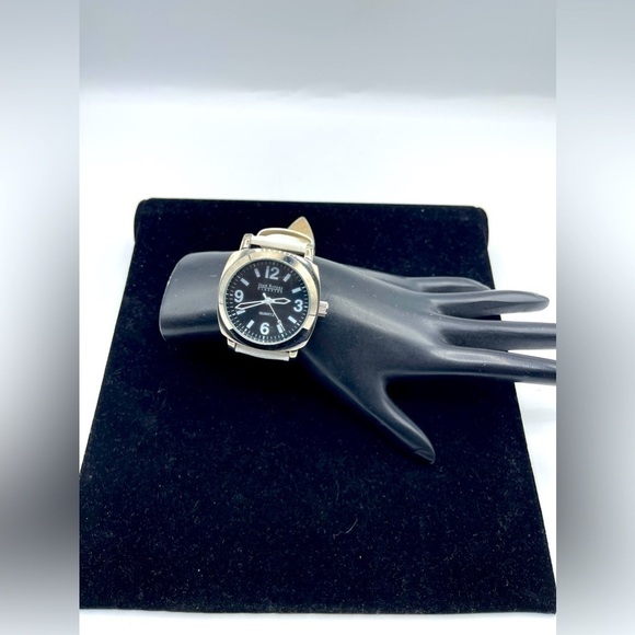 Joan Rivers Classics Collection Silver Tone White Leather Band Watch - Picture 1 of 5